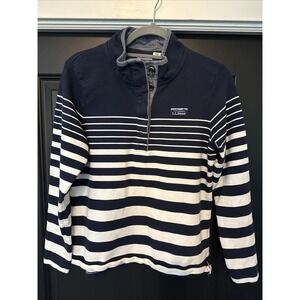 L.L. Bean Navy and White Striped Sweater